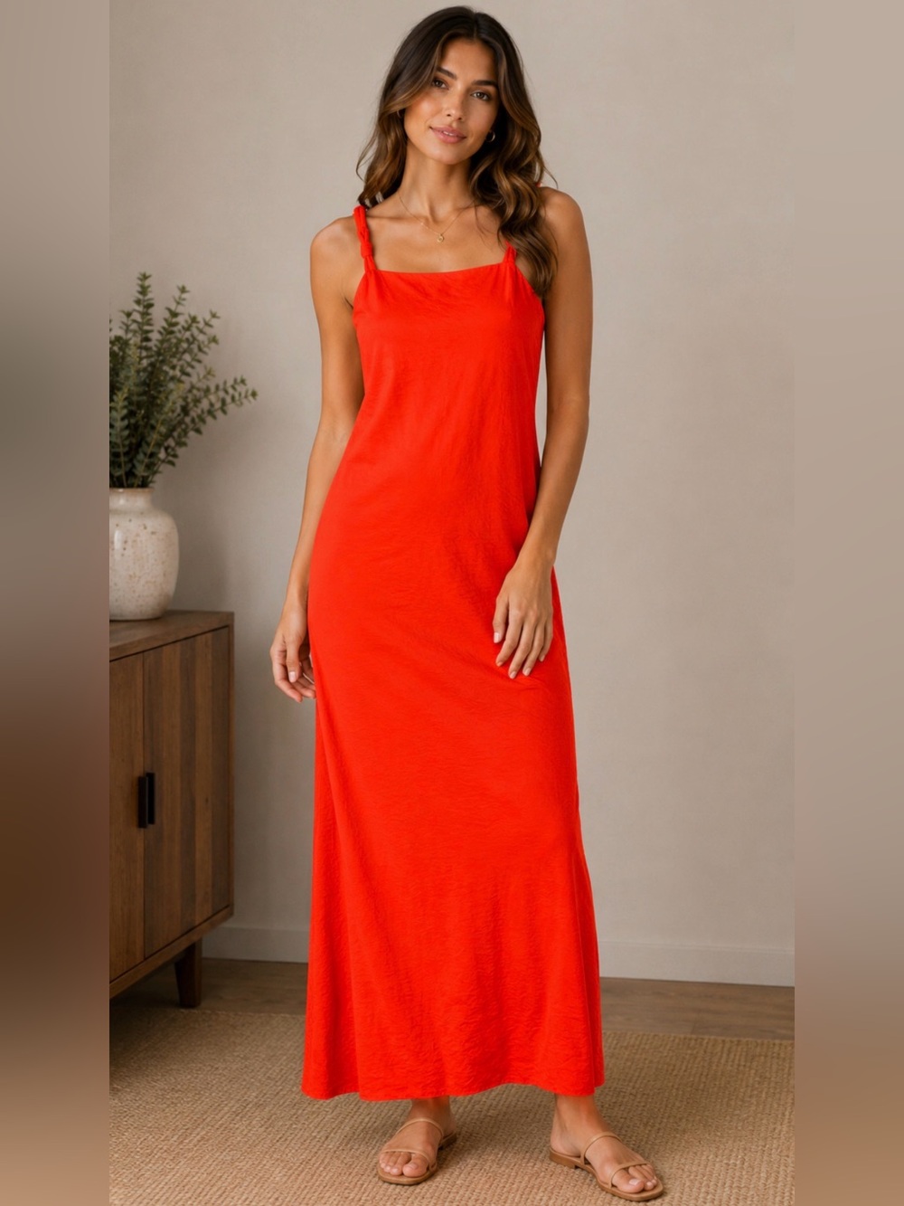ANTONIO MELANI Long Red Slip Dress size 0 NWT $99